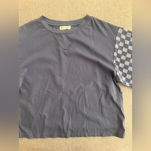 Roolee Blue Checkered Short Sleeve Tee